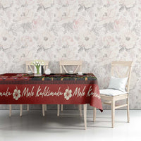 Hawaiian Christmas Tablecloth - Mele Kalikimaka Island Holiday Vibes - Black Red LT03 - Polynesian Pride