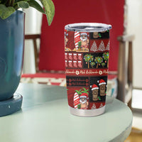 Hawaiian Christmas Tumbler Cup - Mele Kalikimaka Island Holiday Vibes - Black Red LT03 - Polynesian Pride