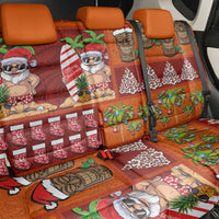 Hawaiian Christmas Back Car Seat Cover - Mele Kalikimaka Island Holiday Vibes - Red Orange LT03 - Polynesian Pride