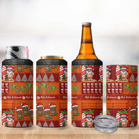 Hawaiian Christmas 4 in 1 Can Cooler Tumbler - Mele Kalikimaka Island Holiday Vibes - Red Orange LT03 - Polynesian Pride