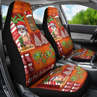 Hawaiian Christmas Car Seat Cover - Mele Kalikimaka Island Holiday Vibes - Red Orange LT03 - Polynesian Pride