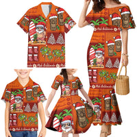 Hawaiian Christmas Family Matching Mermaid Dress and Hawaiian Shirt - Mele Kalikimaka Island Holiday Vibes - Red Orange LT03 - Polynesian Pride