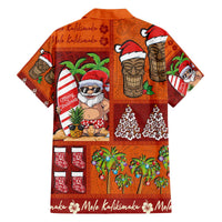 Hawaiian Christmas Family Matching Off The Shoulder Long Sleeve Dress and Hawaiian Shirt - Mele Kalikimaka Island Holiday Vibes - Red Orange LT03 - Polynesian Pride