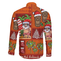 Hawaiian Christmas Family Matching Off Shoulder Maxi Dress and Hawaiian Shirt - Mele Kalikimaka Island Holiday Vibes - Red Orange LT03 - Polynesian Pride