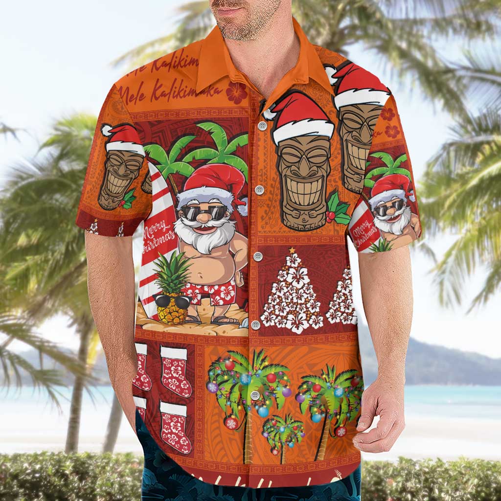 Hawaiian Christmas Hawaiian Shirt - Mele Kalikimaka Island Holiday Vibes - Red Orange LT03 - Polynesian Pride