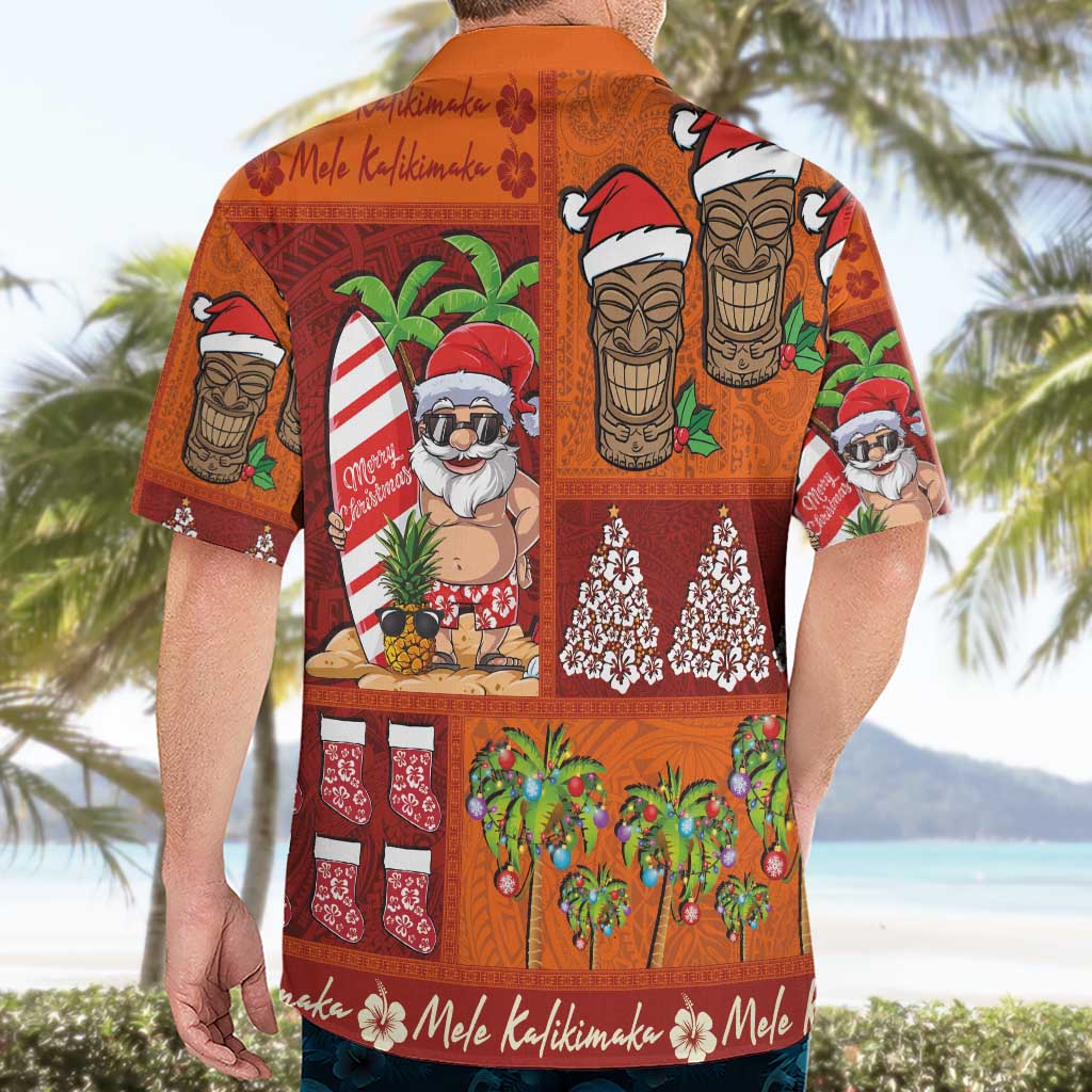 Hawaiian Christmas Hawaiian Shirt - Mele Kalikimaka Island Holiday Vibes - Red Orange LT03 - Polynesian Pride