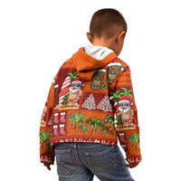 Hawaiian Christmas Kid Hoodie - Mele Kalikimaka Island Holiday Vibes - Red Orange LT03 - Polynesian Pride