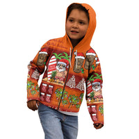 Hawaiian Christmas Kid Hoodie - Mele Kalikimaka Island Holiday Vibes - Red Orange LT03 - Polynesian Pride