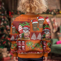 Hawaiian Christmas Kid Ugly Christmas Sweater - Mele Kalikimaka Island Holiday Vibes - Red Orange LT03 - Polynesian Pride