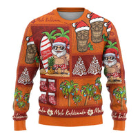 Hawaiian Christmas Ugly Christmas Sweater - Mele Kalikimaka Island Holiday Vibes - Red Orange LT03 - Polynesian Pride