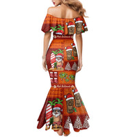 Hawaiian Christmas Mermaid Dress - Mele Kalikimaka Island Holiday Vibes - Red Orange LT03 - Polynesian Pride