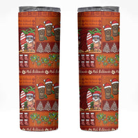 Hawaiian Christmas Skinny Tumbler - Mele Kalikimaka Island Holiday Vibes - Red Orange LT03 Red - Orange - Polynesian Pride