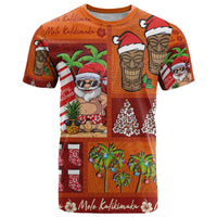 Hawaiian Christmas T Shirt - Mele Kalikimaka Island Holiday Vibes - Red Orange LT03 Red - Orange - Polynesian Pride