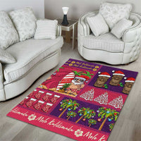 Hawaiian Christmas Area Rug - Mele Kalikimaka Island Holiday Vibes - Pink Purple LT03 - Polynesian Pride