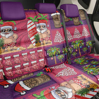 Hawaiian Christmas Back Car Seat Cover - Mele Kalikimaka Island Holiday Vibes - Pink Purple LT03 - Polynesian Pride