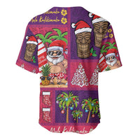 Hawaiian Christmas Baseball Jersey - Mele Kalikimaka Island Holiday Vibes - Pink Purple LT03 - Polynesian Pride