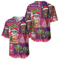 Hawaiian Christmas Baseball Jersey - Mele Kalikimaka Island Holiday Vibes - Pink Purple LT03 - Polynesian Pride