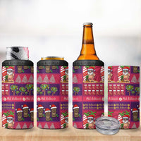 Hawaiian Christmas 4 in 1 Can Cooler Tumbler - Mele Kalikimaka Island Holiday Vibes - Pink Purple LT03 - Polynesian Pride