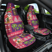 Hawaiian Christmas Car Seat Cover - Mele Kalikimaka Island Holiday Vibes - Pink Purple LT03 One Size Pink - Purple - Polynesian Pride