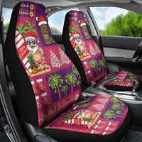 Hawaiian Christmas Car Seat Cover - Mele Kalikimaka Island Holiday Vibes - Pink Purple LT03 - Polynesian Pride