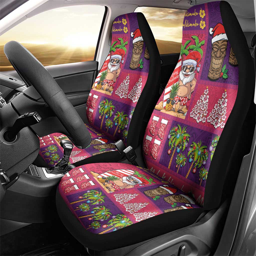 Hawaiian Christmas Car Seat Cover - Mele Kalikimaka Island Holiday Vibes - Pink Purple LT03 - Polynesian Pride