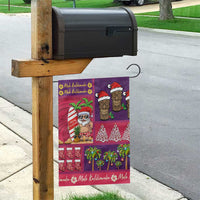 Hawaiian Christmas Garden Flag - Mele Kalikimaka Island Holiday Vibes - Pink Purple LT03 - Polynesian Pride