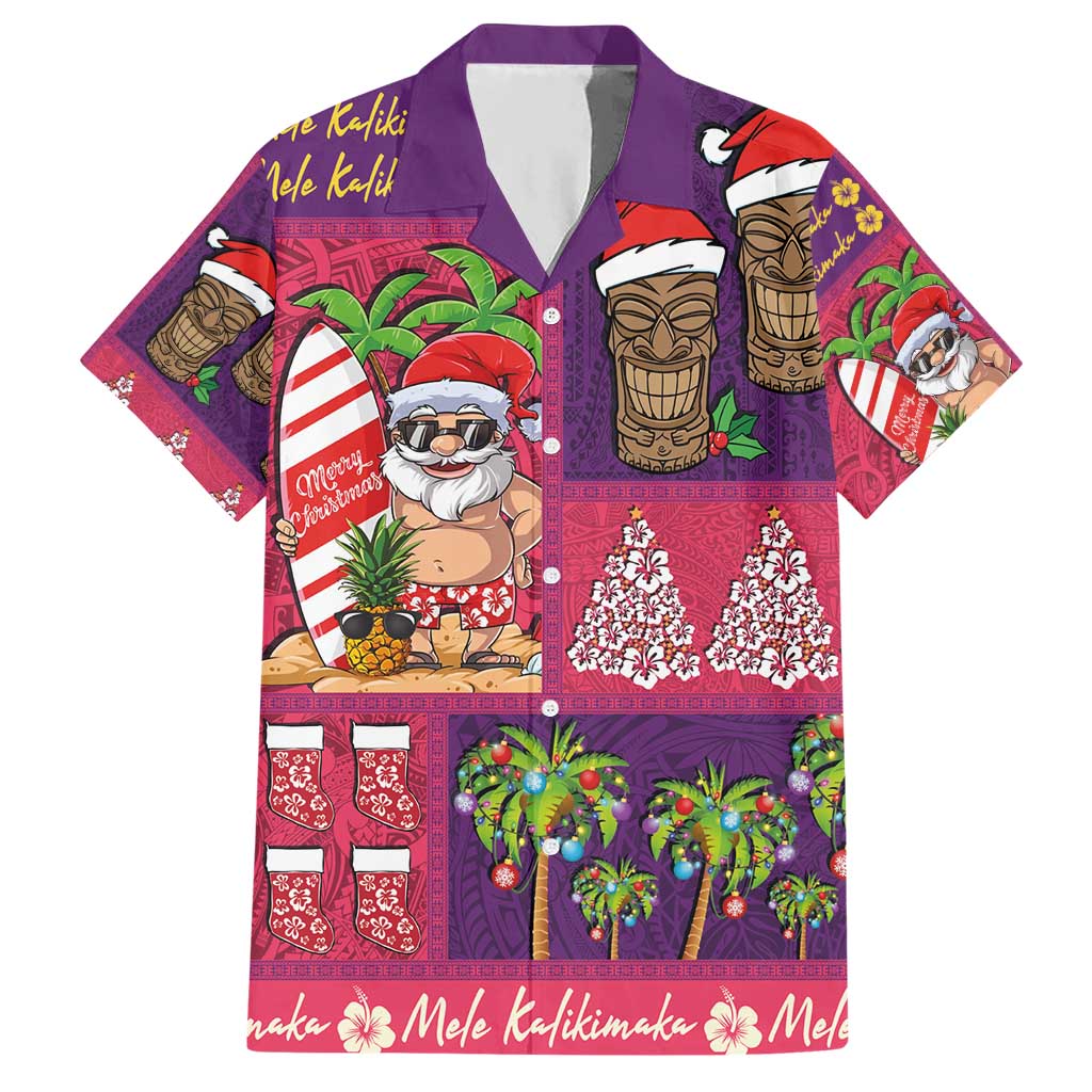 Hawaiian Christmas Hawaiian Shirt - Mele Kalikimaka Island Holiday Vibes - Pink Purple LT03 Pink - Purple - Polynesian Pride