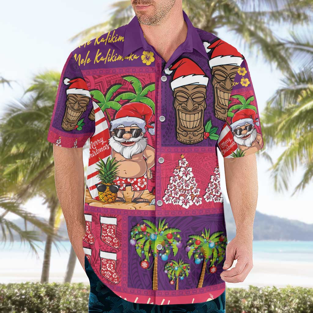 Hawaiian Christmas Hawaiian Shirt - Mele Kalikimaka Island Holiday Vibes - Pink Purple LT03 - Polynesian Pride