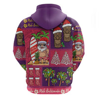 Hawaiian Christmas Hoodie - Mele Kalikimaka Island Holiday Vibes - Pink Purple LT03 - Polynesian Pride