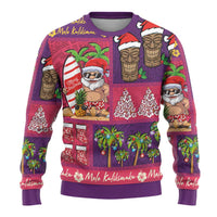 Hawaiian Christmas Ugly Christmas Sweater - Mele Kalikimaka Island Holiday Vibes - Pink Purple LT03 - Polynesian Pride
