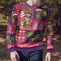 Hawaiian Christmas Ugly Christmas Sweater - Mele Kalikimaka Island Holiday Vibes - Pink Purple LT03 - Polynesian Pride
