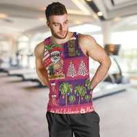 Hawaiian Christmas Men Tank Top - Mele Kalikimaka Island Holiday Vibes - Pink Purple LT03 Pink - Purple - Polynesian Pride