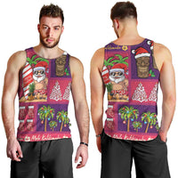 Hawaiian Christmas Men Tank Top - Mele Kalikimaka Island Holiday Vibes - Pink Purple LT03 - Polynesian Pride