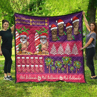 Hawaiian Christmas Quilt - Mele Kalikimaka Island Holiday Vibes - Pink Purple LT03 - Polynesian Pride