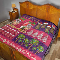 Hawaiian Christmas Quilt - Mele Kalikimaka Island Holiday Vibes - Pink Purple LT03 - Polynesian Pride