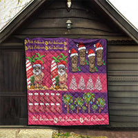 Hawaiian Christmas Quilt - Mele Kalikimaka Island Holiday Vibes - Pink Purple LT03 - Polynesian Pride