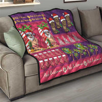 Hawaiian Christmas Quilt - Mele Kalikimaka Island Holiday Vibes - Pink Purple LT03 - Polynesian Pride