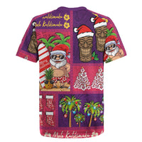 Hawaiian Christmas Rugby Jersey - Mele Kalikimaka Island Holiday Vibes - Pink Purple LT03 - Polynesian Pride