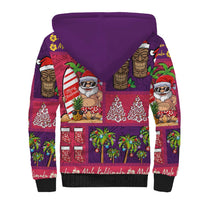 Hawaiian Christmas Sherpa Hoodie - Mele Kalikimaka Island Holiday Vibes - Pink Purple LT03 - Polynesian Pride