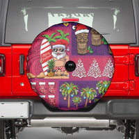 Hawaiian Christmas Spare Tire Cover - Mele Kalikimaka Island Holiday Vibes - Pink Purple LT03 - Polynesian Pride