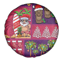 Hawaiian Christmas Spare Tire Cover - Mele Kalikimaka Island Holiday Vibes - Pink Purple LT03 - Polynesian Pride