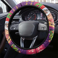 Hawaiian Christmas Steering Wheel Cover - Mele Kalikimaka Island Holiday Vibes - Pink Purple LT03 - Polynesian Pride
