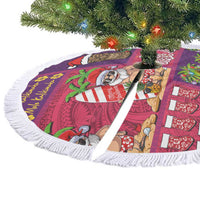 Hawaiian Christmas Tree Skirt - Mele Kalikimaka Island Holiday Vibes - Pink Purple LT03 - Polynesian Pride