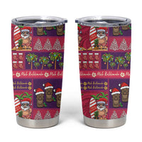 Hawaiian Christmas Tumbler Cup - Mele Kalikimaka Island Holiday Vibes - Pink Purple LT03 Pink - Purple - Polynesian Pride