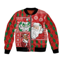 Australian Christmas Bomber Jacket - Santa Koala Kangaroo and Holiday Cheer LT03 Unisex Red - Polynesian Pride
