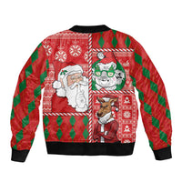 Australian Christmas Bomber Jacket - Santa Koala Kangaroo and Holiday Cheer LT03 - Polynesian Pride