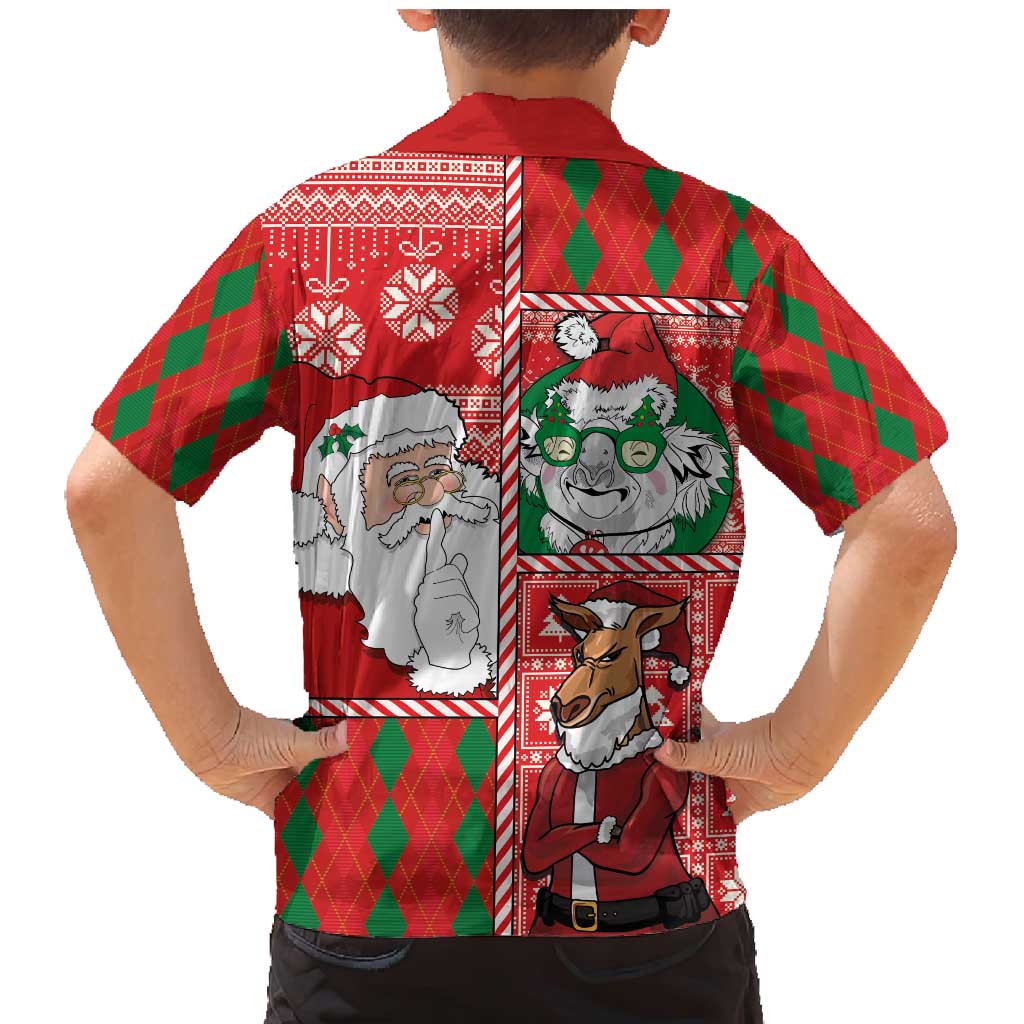 Australian Christmas Family Matching Mermaid Dress and Hawaiian Shirt - Santa Koala Kangaroo and Holiday Cheer LT03 - Polynesian Pride