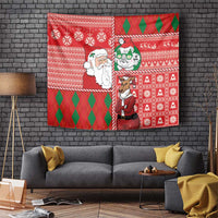 Australian Christmas Tapestry - Santa Koala Kangaroo and Holiday Cheer LT03 Red - Polynesian Pride