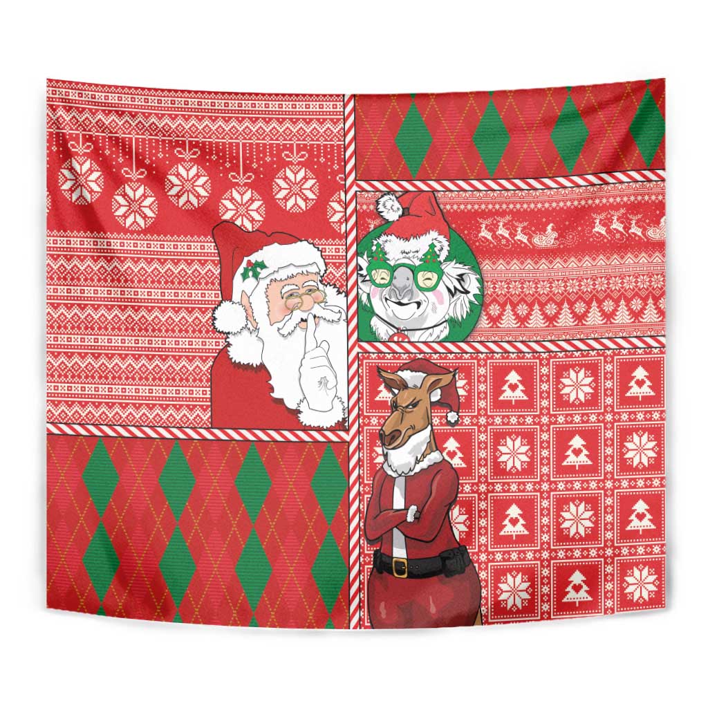 Australian Christmas Tapestry - Santa Koala Kangaroo and Holiday Cheer LT03 - Polynesian Pride