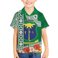 Fiji Natabua High School Family Matching Summer Maxi Dress and Hawaiian Shirt Tropical Flower and Tapa Pattern Green Style LT03 Son's Shirt Green - Polynesian Pride